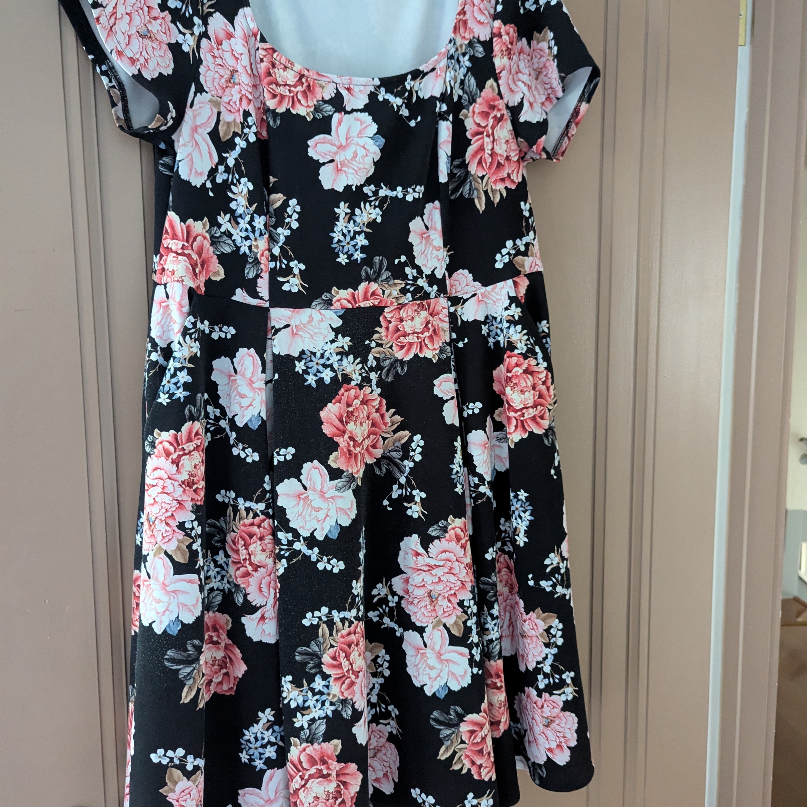 Torrid Black And Pink Floral Mini Dress